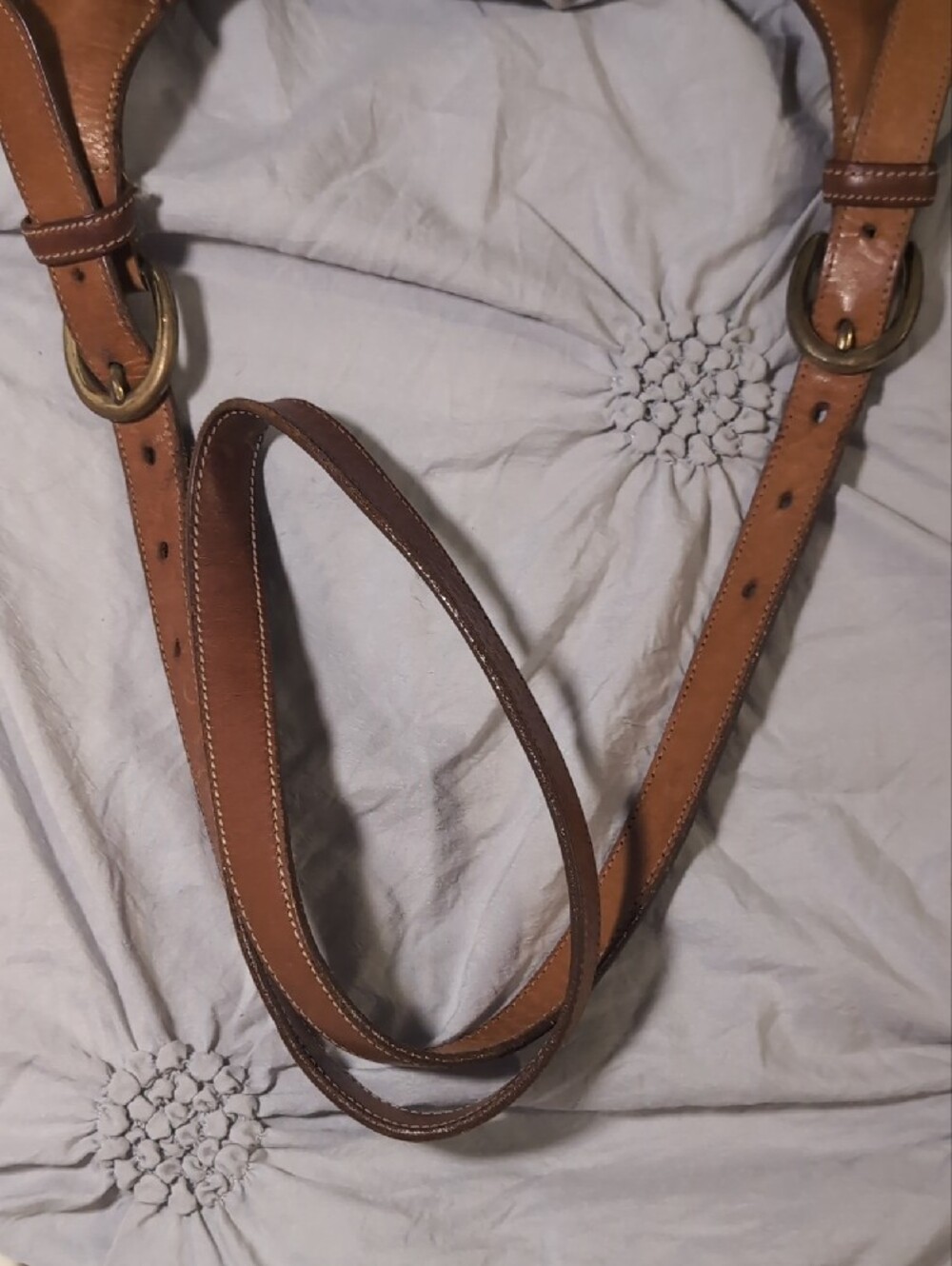 Dooney & Bourke Vintage Taupe with Tan Leather Trim Shoulder Bag - Picture 13 of 13